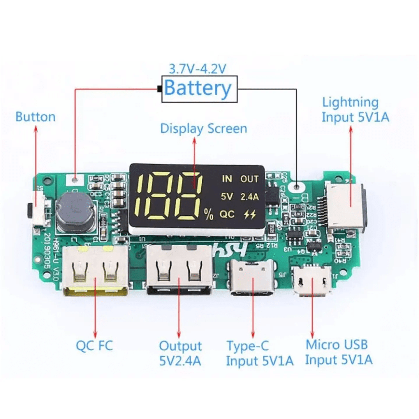 MÓDULO DE CARGA USB TIPO C PARA BATERÍA18650